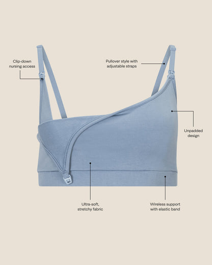 French Terry Maternity & Nursing Bralette | Vintage Blue