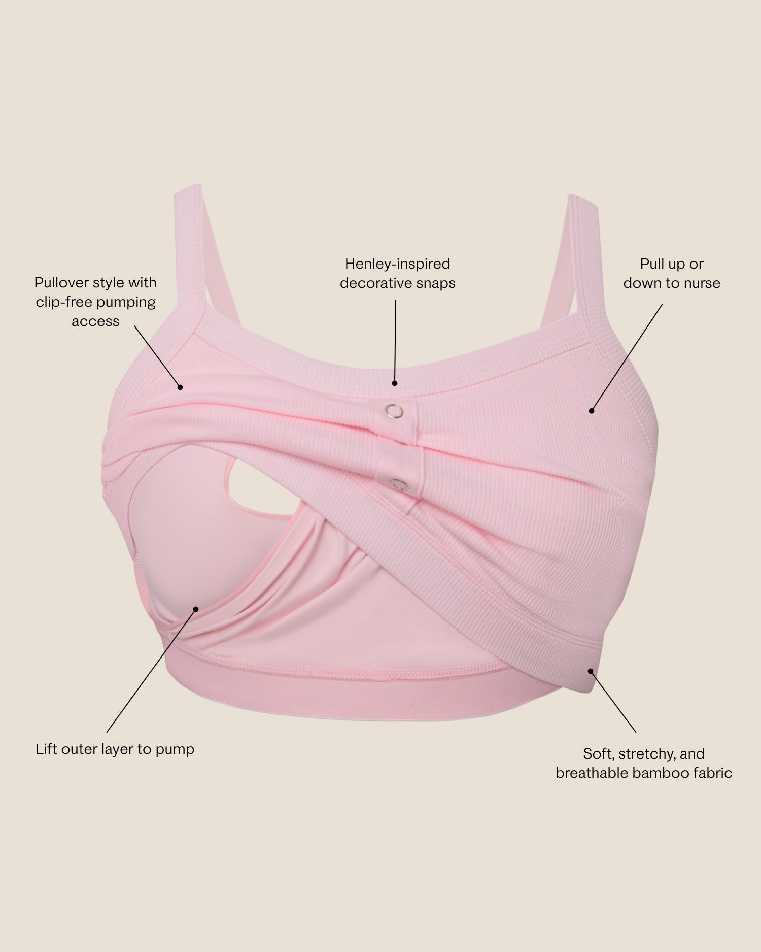 Ribbed Bamboo Pumping Bralette | Black