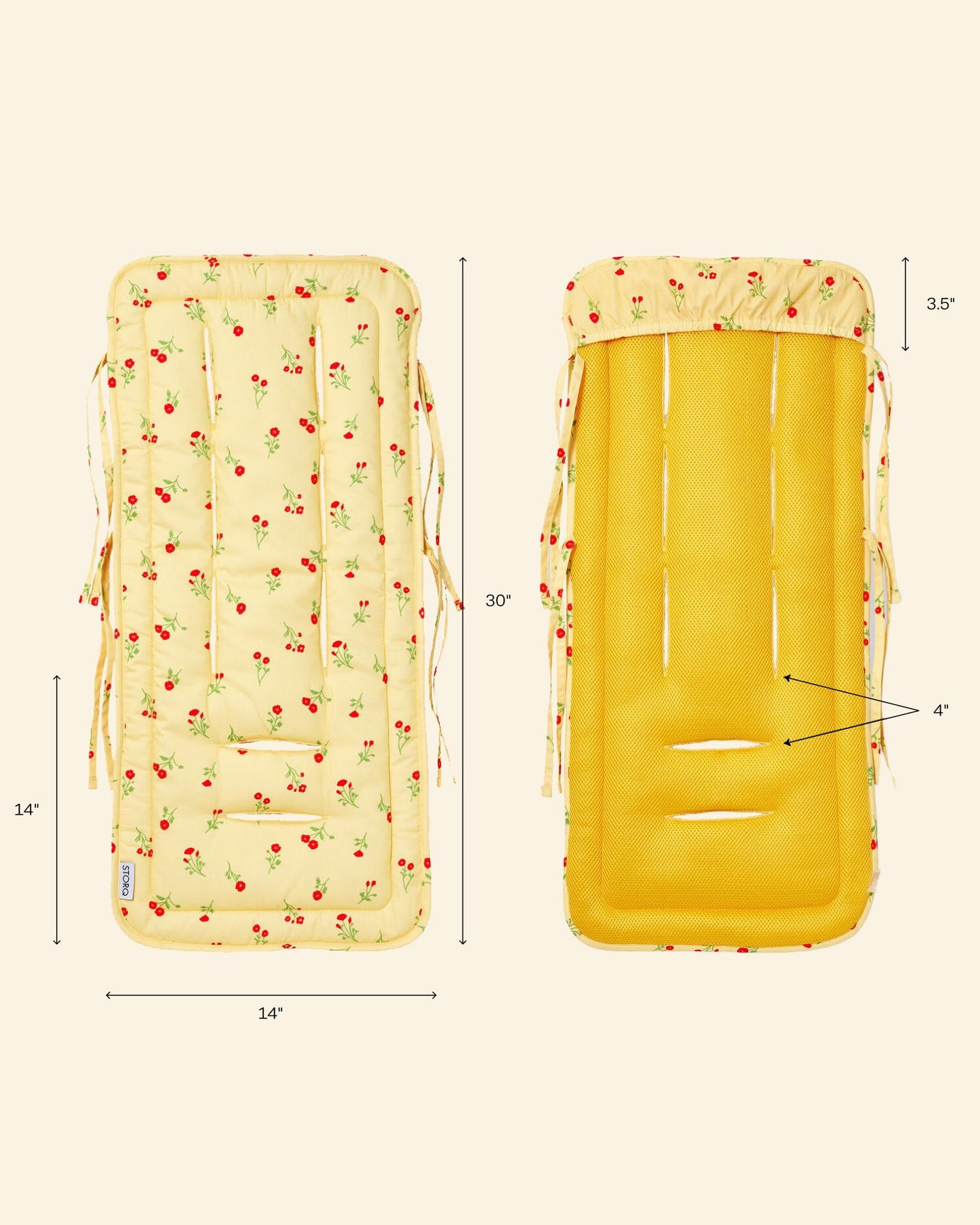 Stroller Party Seat Liner | Sunshine Wildflower