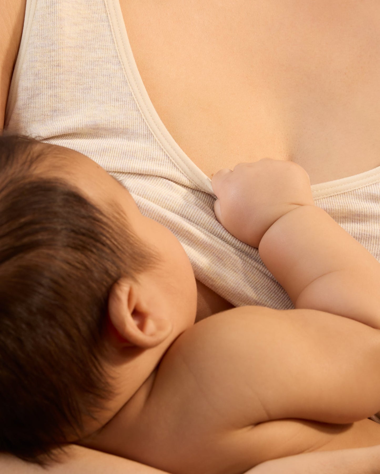 Sublime® Bamboo Scoop Neck Maternity & Nursing Longline Bra Top | Oatmeal Heather