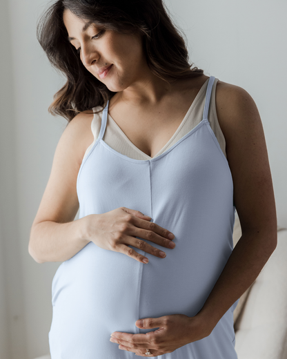 Charlie Maternity & Nursing Romper | French Blue