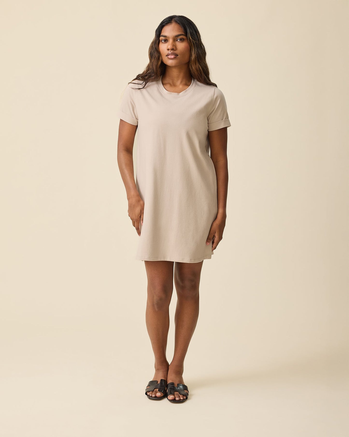 Classic Nursing T-shirt Mini Dress | Sand
