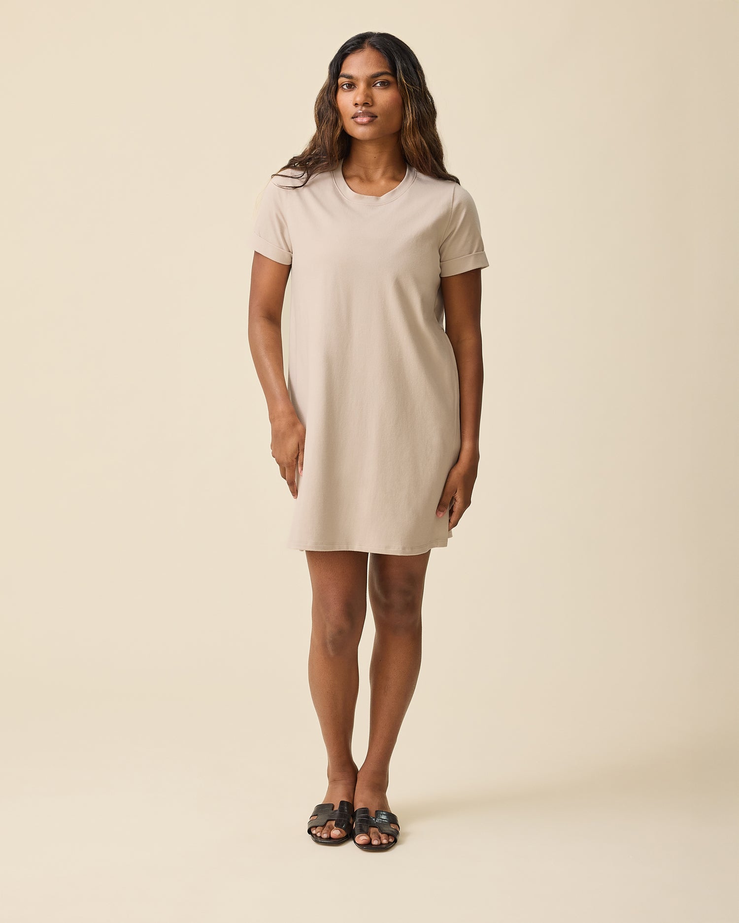 Classic Nursing T-shirt Mini Dress | Sand