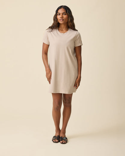 Classic Nursing T-shirt Mini Dress | Sand