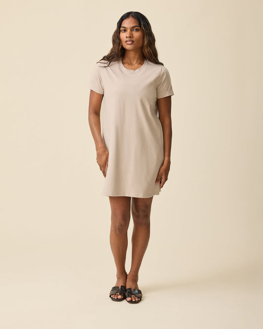 Classic Nursing T-shirt Mini Dress | Sand