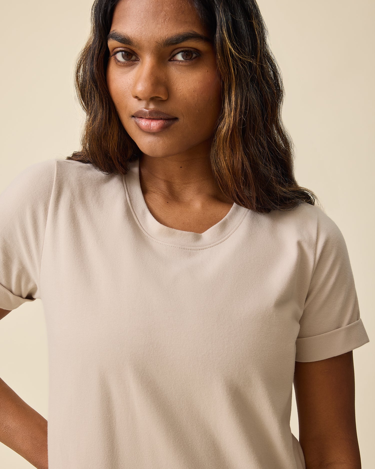 Classic Nursing T-shirt Mini Dress | Sand
