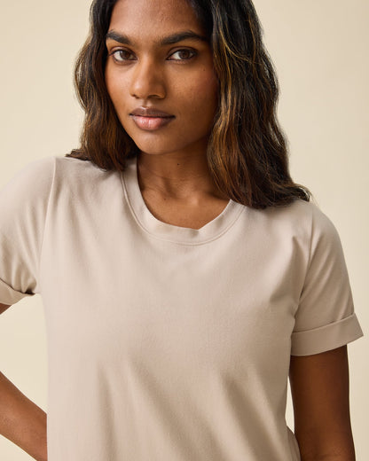 Classic Nursing T-shirt Mini Dress | Sand