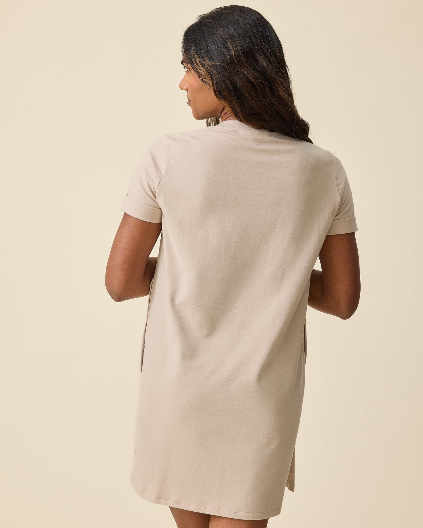 Classic Nursing T-shirt Mini Dress | Sand