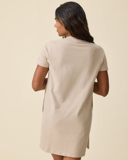 Classic Nursing T-shirt Mini Dress | Sand