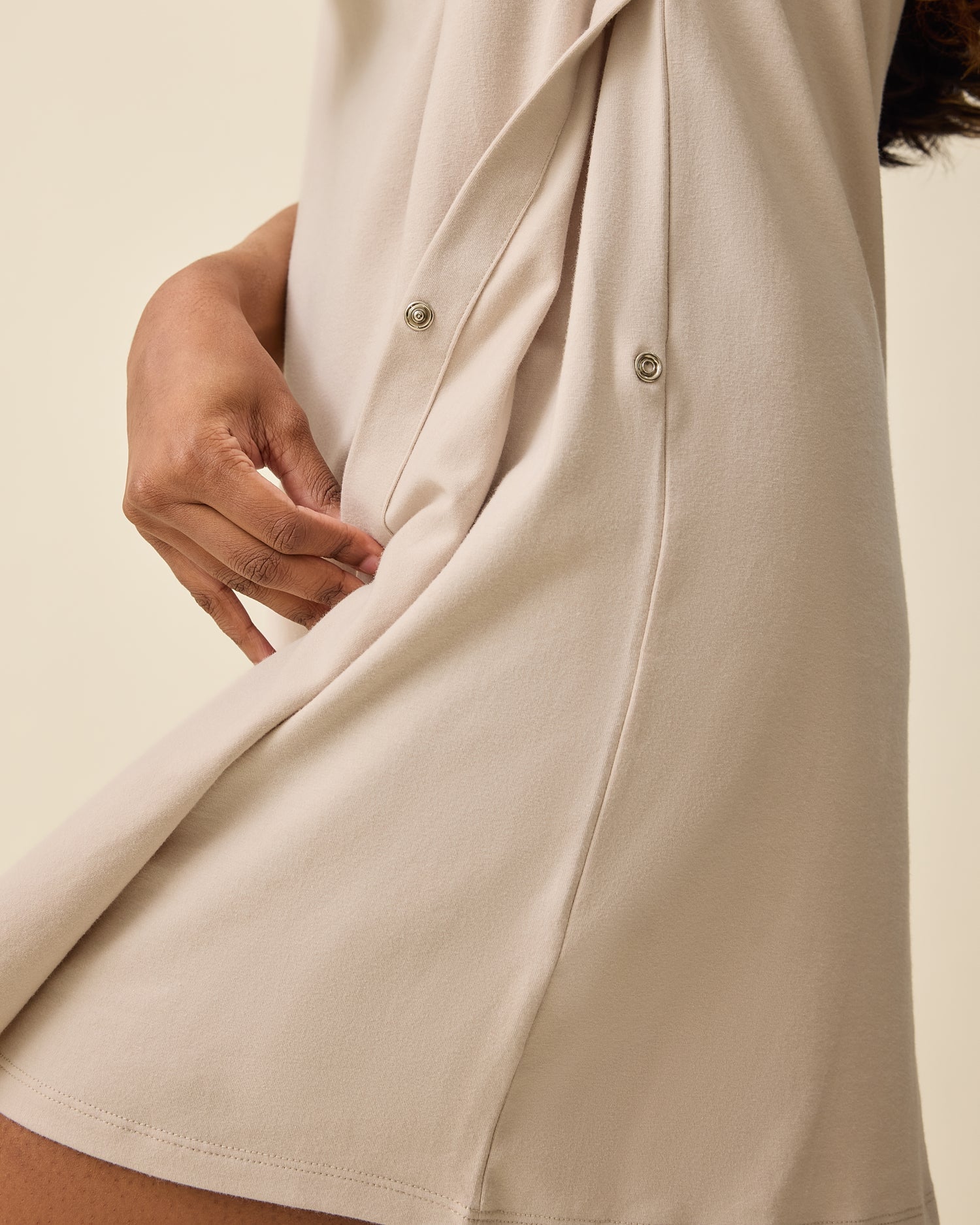 Classic Nursing T-shirt Mini Dress | Sand