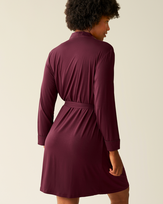 Clea Bamboo Robe | Deep Burgundy