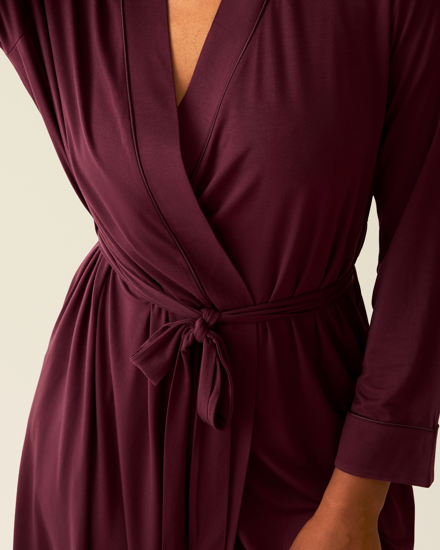 Clea Bamboo Robe | Deep Burgundy