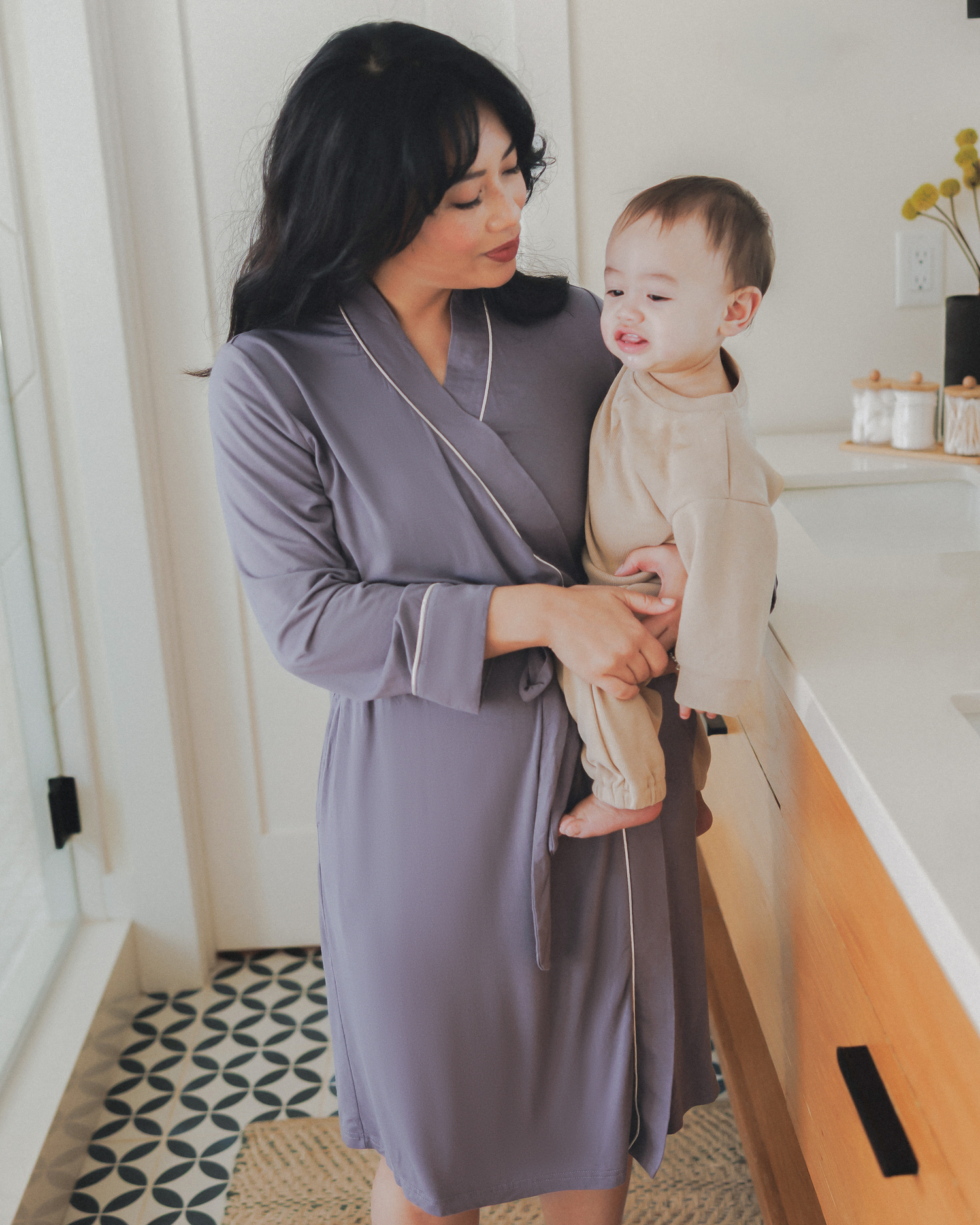 Clea Bamboo Robe | Granite