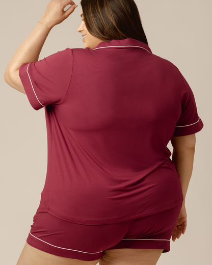 Clea Bamboo Short Sleeve Pajama Set | Deep Berry