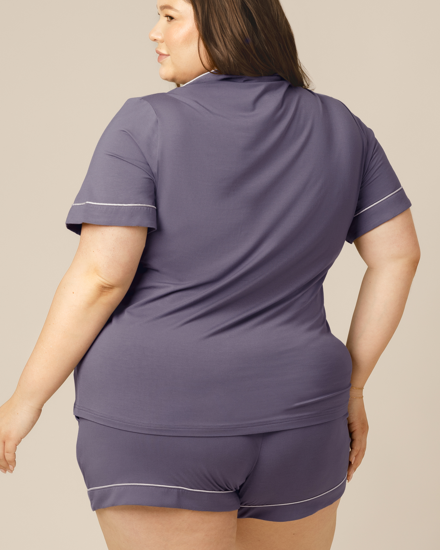Clea Bamboo Short Sleeve Pajama Set | Granite