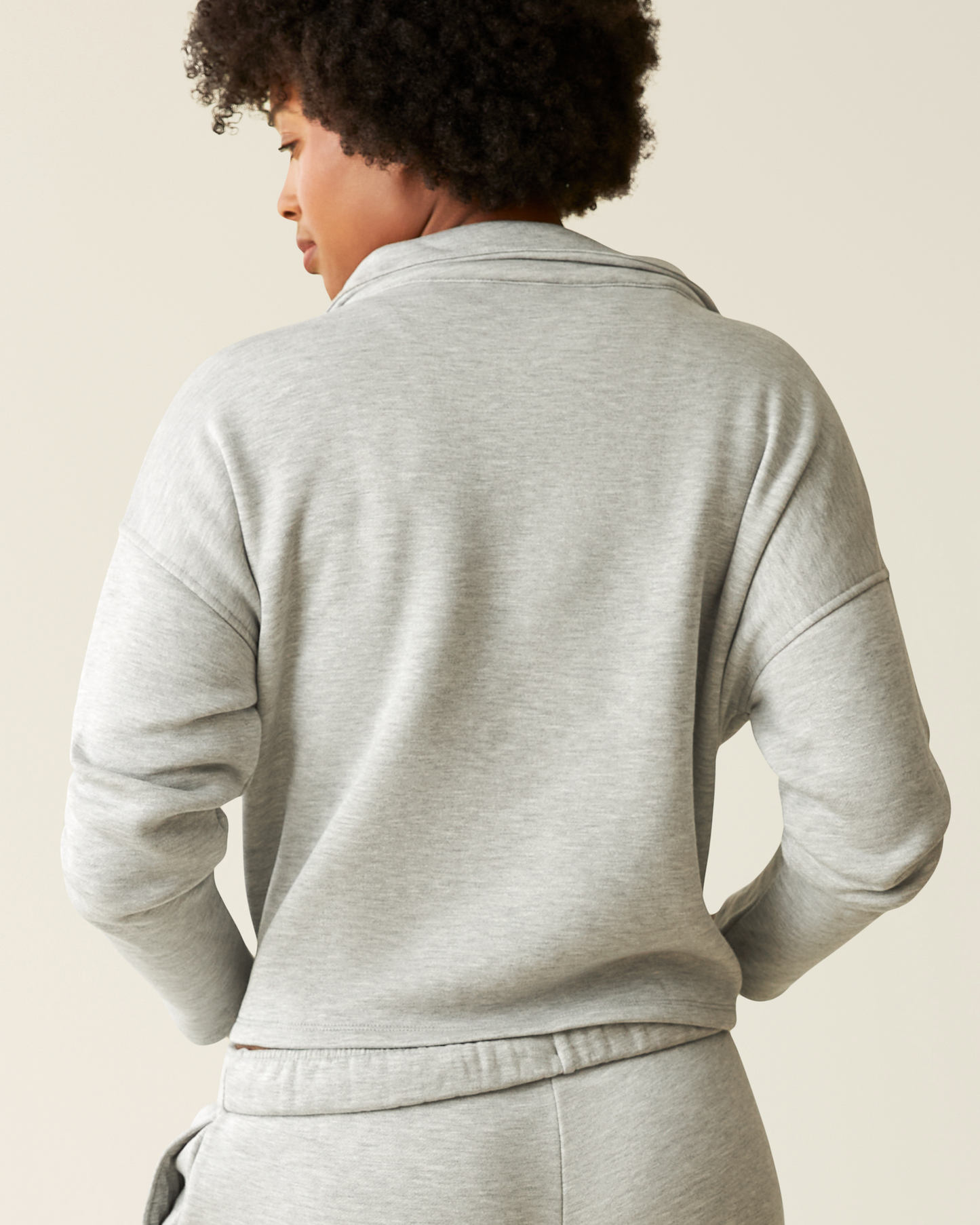 Cloud Fleece Half Zip Nursing Pullover | Grey Heather