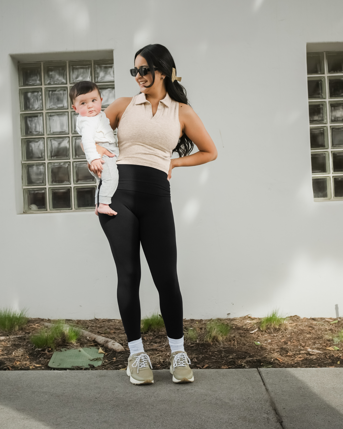 Sublime® Bamboo Collared Maternity & Nursing Longline Bra Top | Oatmeal Heather