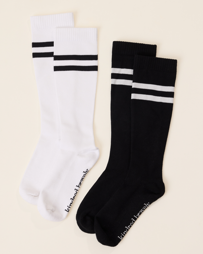 Premium Maternity Compression Socks (2-Pack) | Black & White