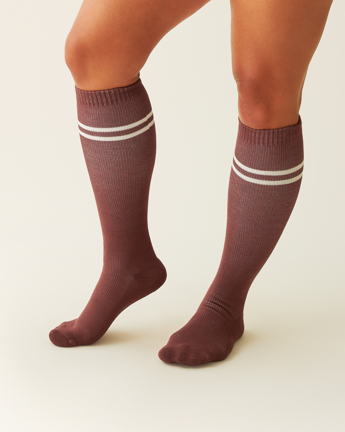 Premium Maternity Compression Socks (2-Pack) | Taupe & Redwood