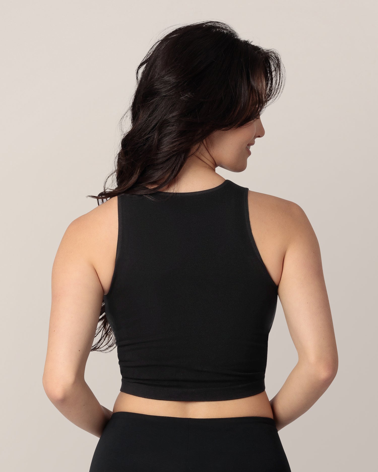 Sublime® Bamboo Maternity & Nursing Longline Bra Top | Black