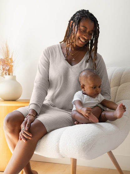 Blake Maternity & Nursing Lounge Dress | Grey Heather