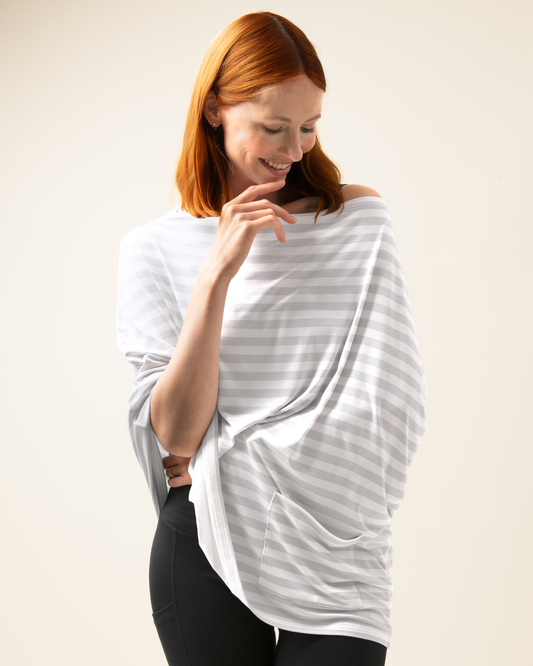 Bamboo Multi-Use Nursing Cover | Grey Stripe
