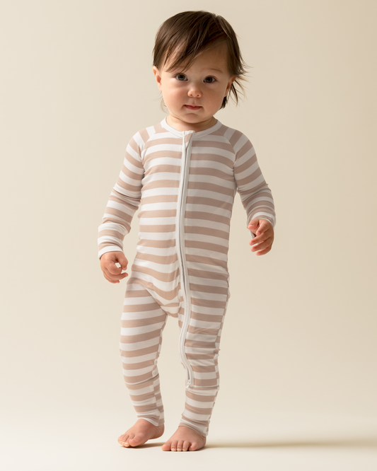 Bamboo Baby Pajama | Fawn Stripe