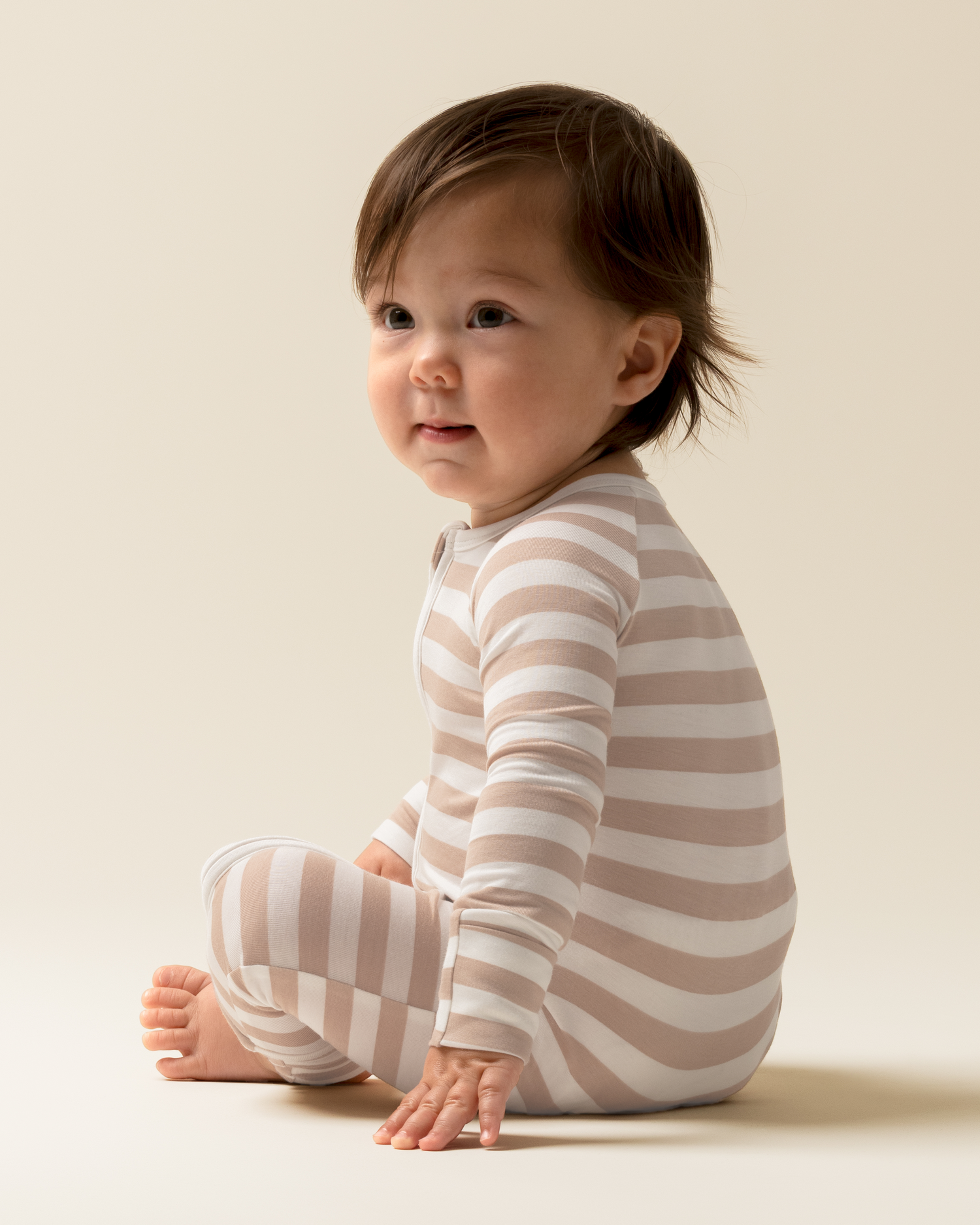 Bamboo Baby Pajama | Fawn Stripe