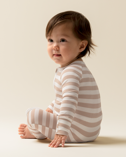 Bamboo Baby Pajama | Fawn Stripe