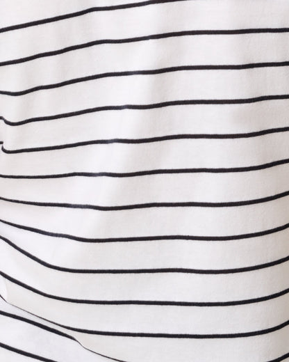 Relaxed Cotton Maternity & Nursing T-shirt | White & Black Stripe