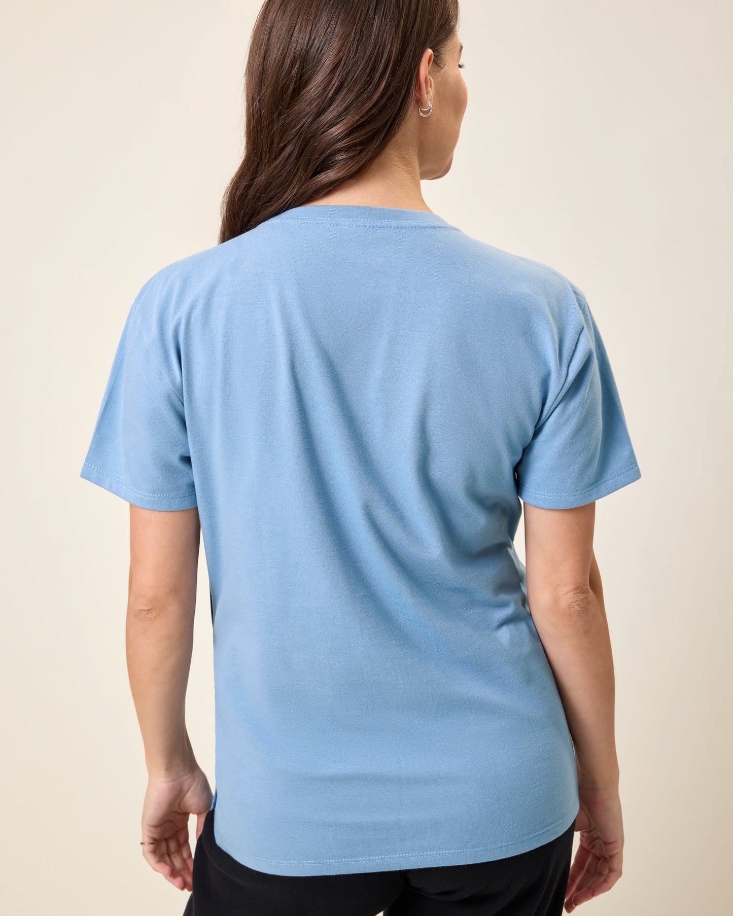 Relaxed Cotton Maternity & Nursing T-shirt | Vintage Blue