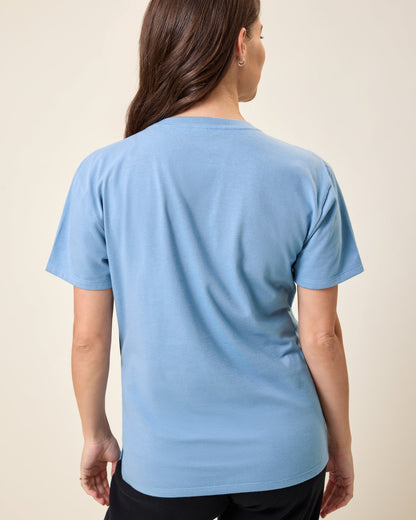 Relaxed Cotton Maternity & Nursing T-shirt | Vintage Blue