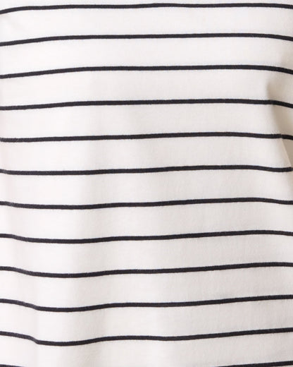 Classic Cotton Nursing T-shirt | White & Black Stripe