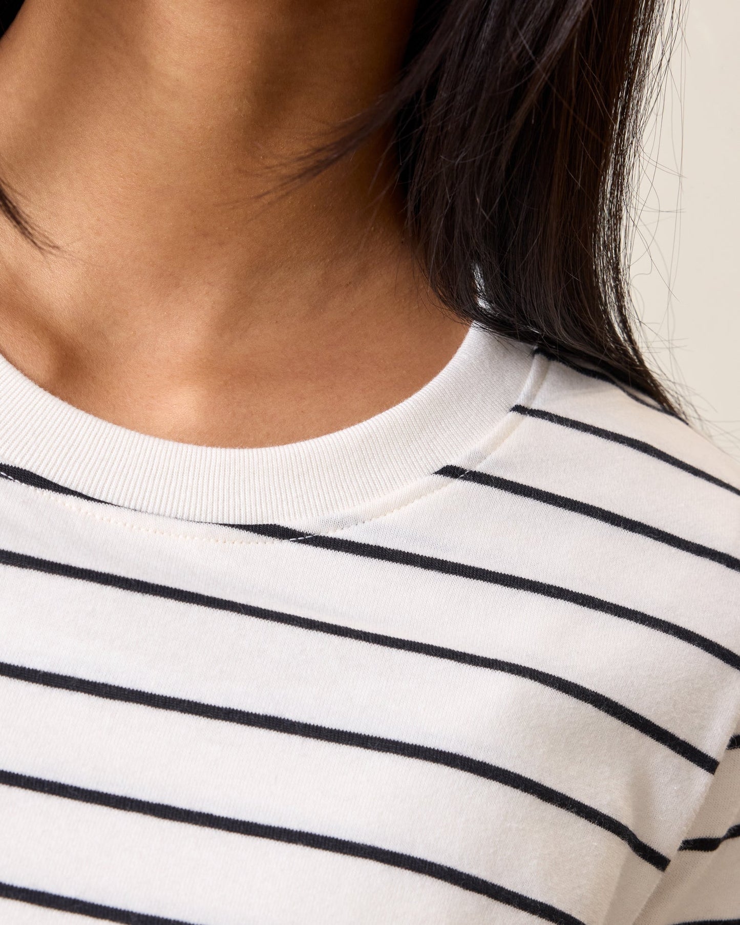 Classic Cotton Nursing T-shirt | White & Black Stripe