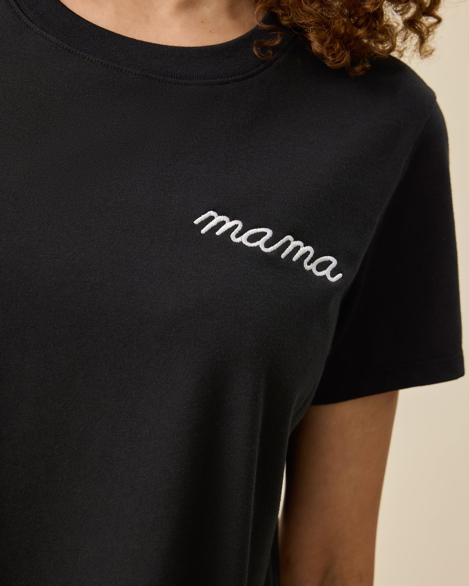 Classic Cotton Nursing T-shirt | Black - Embroidered