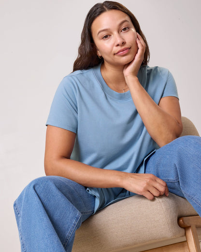 Classic Cotton Nursing T-shirt | Vintage Blue