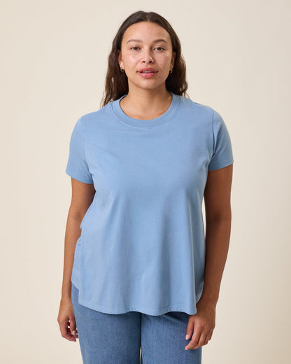 Classic Cotton Nursing T-shirt | Vintage Blue