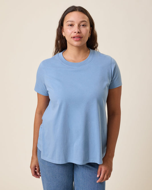 Classic Cotton Nursing T-shirt | Vintage Blue
