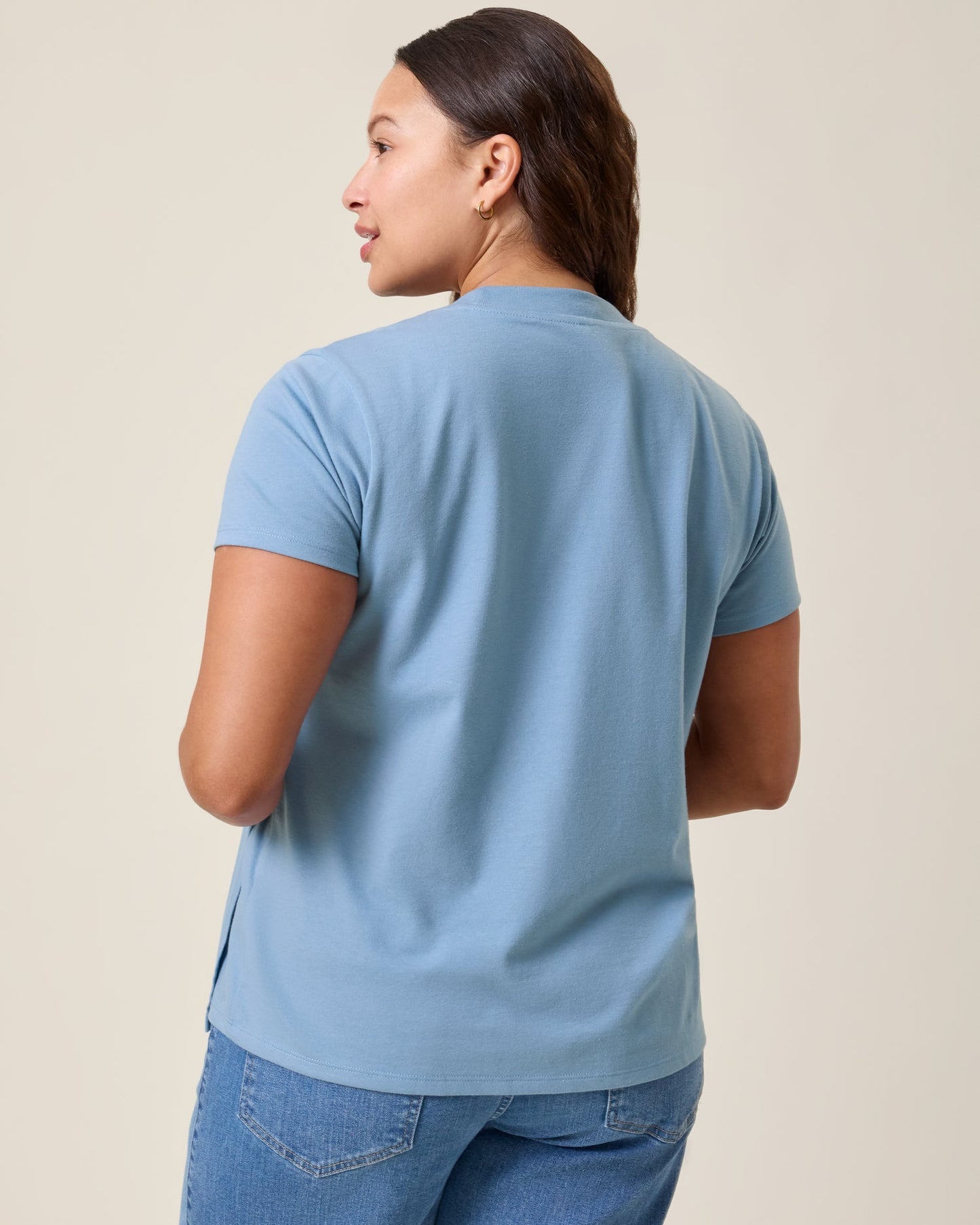 Classic Cotton Nursing T-shirt | Vintage Blue