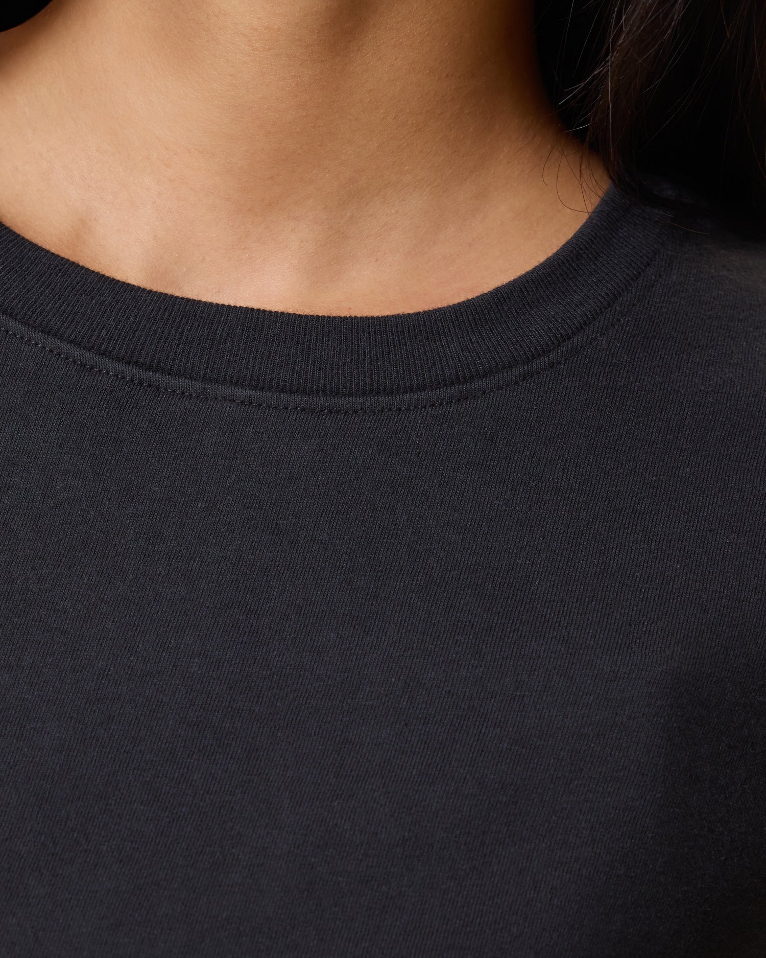 Cotton Crew Neck Nursing T-shirt | Black