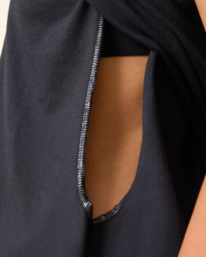 Cotton Crew Neck Nursing T-shirt | Black