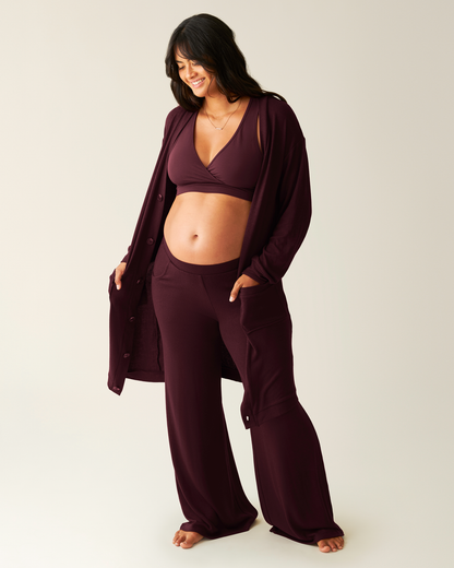 CozyKnit Long Cardigan | Deep Burgundy