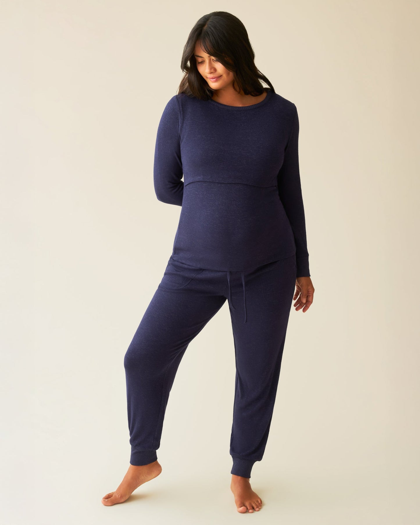 CozyKnit Nursing Pajama & Lounge Set | Navy