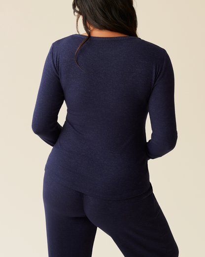 CozyKnit Nursing Pajama & Lounge Set | Navy