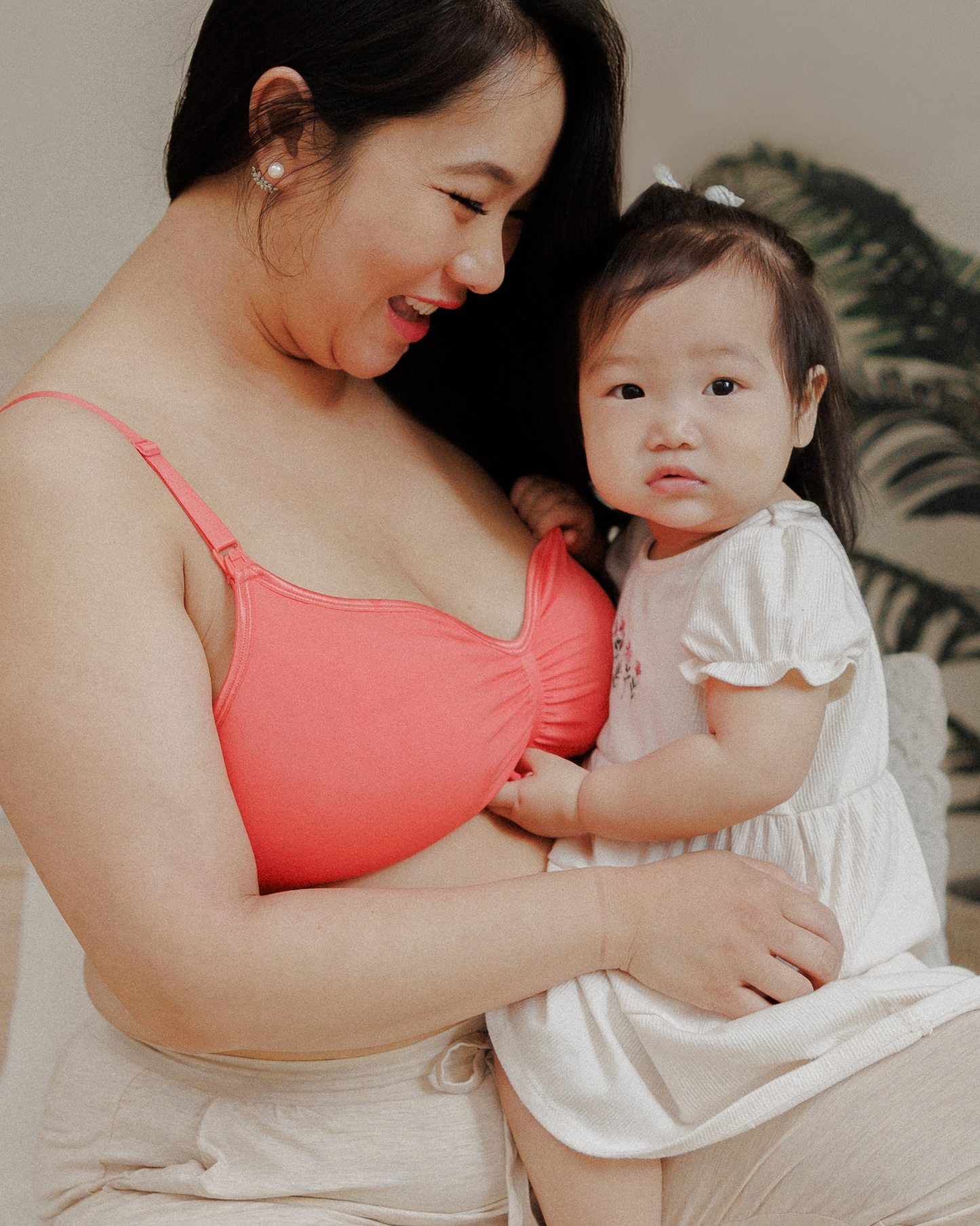 Tatum Seamless Maternity & Nursing Bralette | Coral Sunset