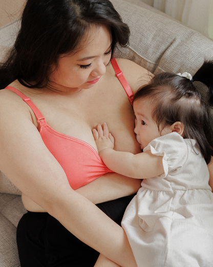 Tatum Seamless Maternity & Nursing Bralette | Coral Sunset