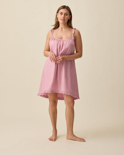 Dreamy Cotton Maternity & Nursing Nightgown | Light Mauve