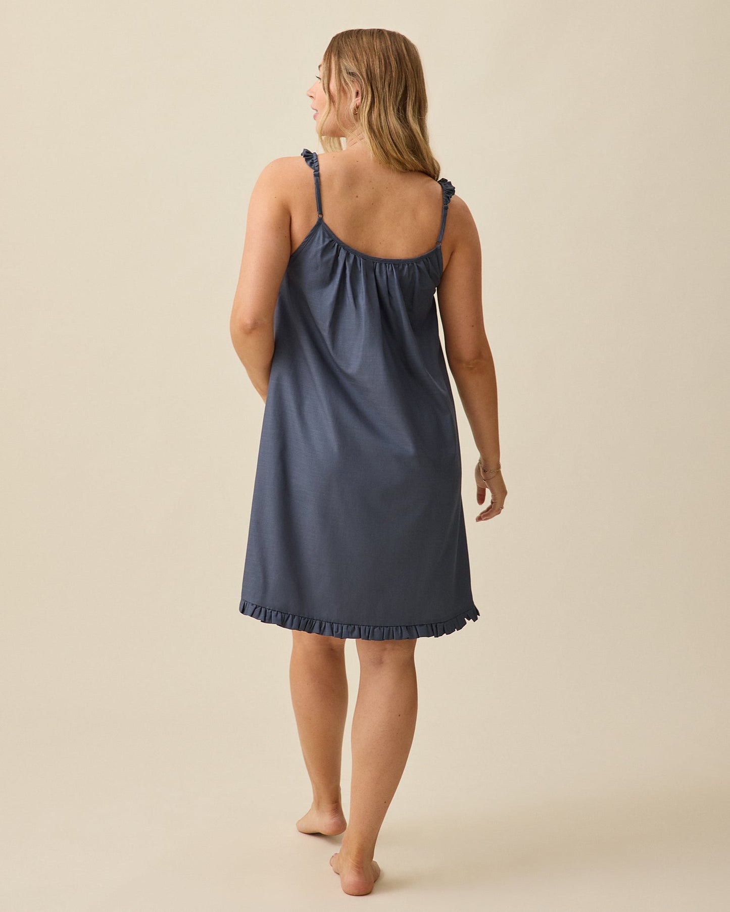 Dreamy Cotton Maternity & Nursing Nightgown | Midnight Blue