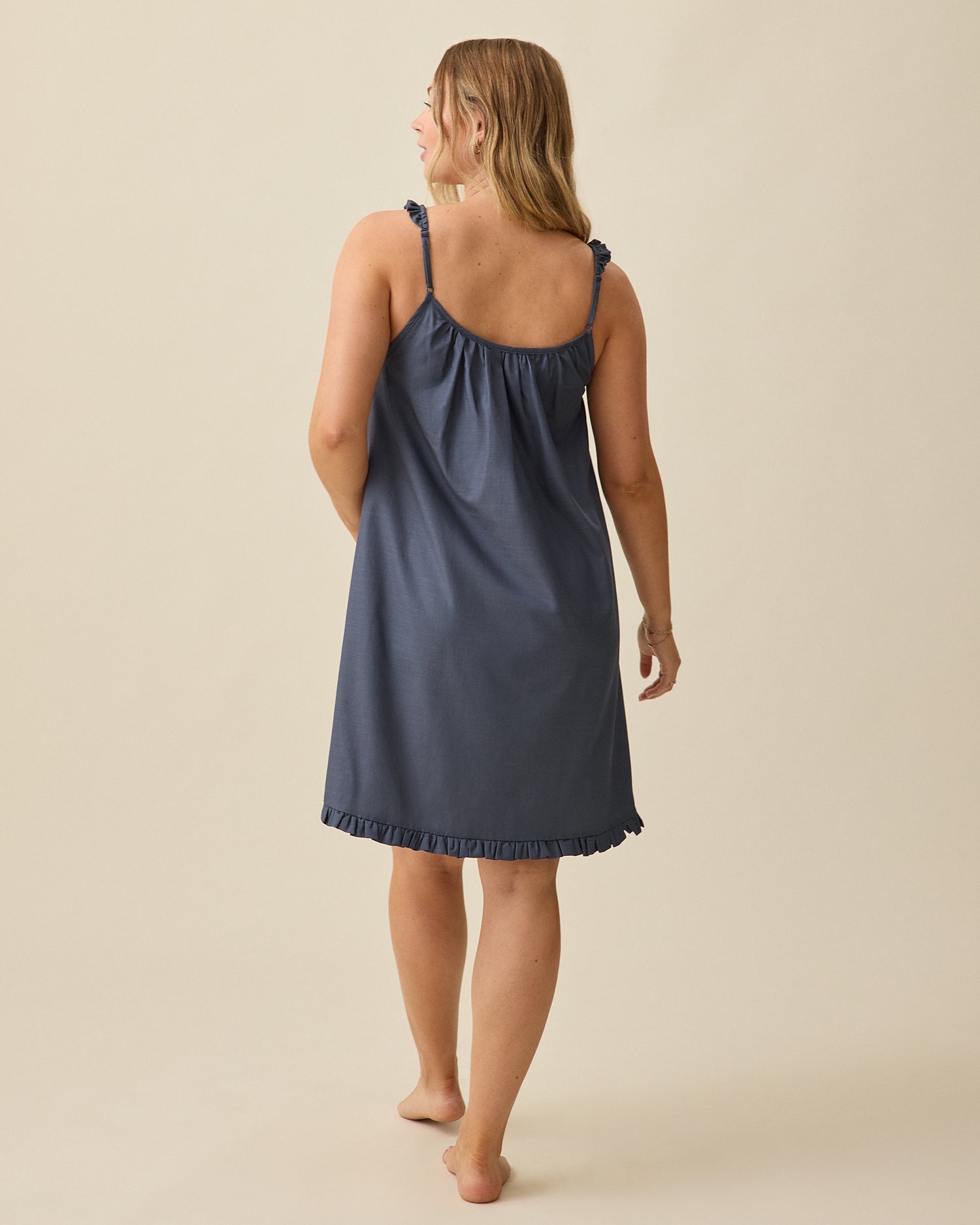 Dreamy Cotton Maternity & Nursing Nightgown | Midnight Blue