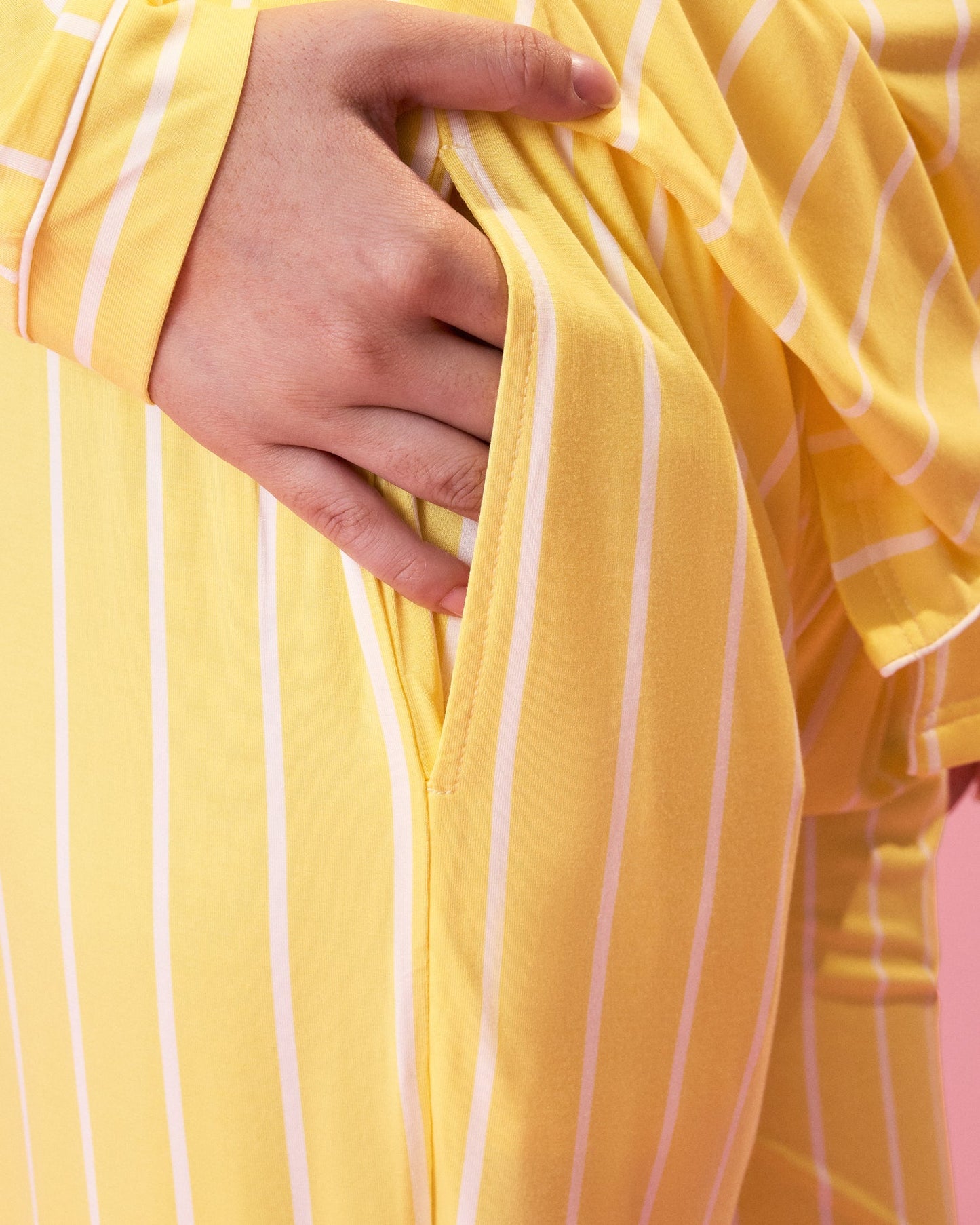 Clea Bamboo Long Sleeve Pajama Set | Dandelion Stripe